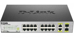 D-LINK - D-Link Des-1018P 8 Port Poe 10/100Mbps + 8 Port 10/100 Mbps + 2 Port Combo Yönetilemez Metal Kasa Rackmount Switch.