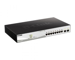 D-LINK DGS-1210-10MP WEB SMART SWİTCH WİTH 8 10/100/1000BASE-T POE PORTS AND 2 1000BASE-X SFP PORTS - D-LINK