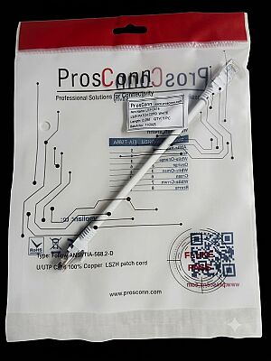 ProsConn  Cat6 UTP Patch Cord LSZH 0,20 Mt. White - 1