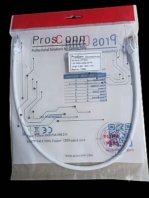 ProsConn Cat6 UTP Patch Cord LSZH 0,50 Mt. White - 1