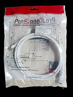 ProsConn Cat6 UTP Patch Cord LSZH 2 Mt. White - 1